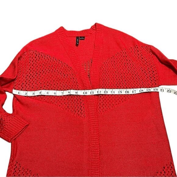 New Directions Women’s Red Open Front Cardigan - Picture 8 of 9